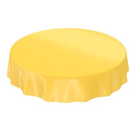 Oilcloth Tablecloth Oilcloth Washable Tablecloth Plain Gloss Plain Yellow Cut Edge Round 120 cm