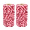 G2PLUS 2x100M Red and White String Twine, 2MM Craft Cotton