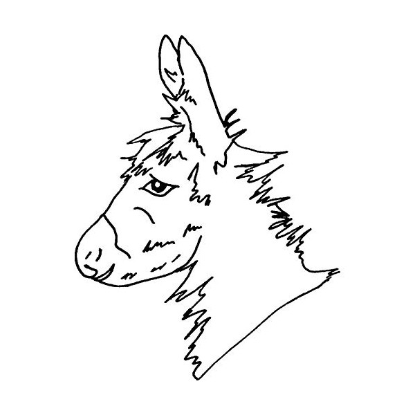 'Donkey Face' Rubber Stamp - Unmounted Design for Crafting &