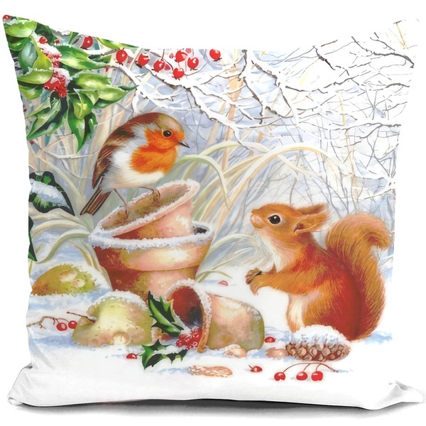 HUASHUZI Christmas Cushion Covers Xmas Christmas Decorations Throw Pillow Cover
