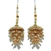 Beautiful Gold Glitter Pine Cone Christmas Dangle Earrings (H364)