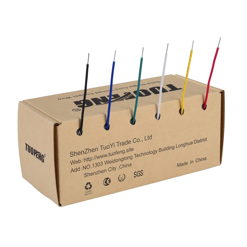 TUOFENG 18 AWG Solid Wire Kit - 6 Different Colors