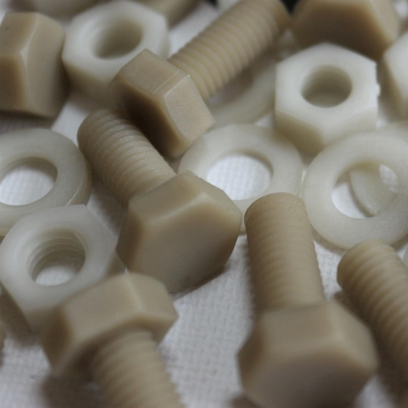 50 x Fibreglass Reinforced Super Nylon Hex Head Bolts M8
