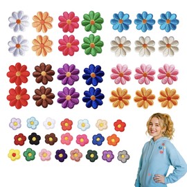 50Pcs Daisy Embroidered Patch Embroidery Patches for Clothing DIY Bags Jackets Jeans Backpack Hats Crafts (28Pcs Daisy Flower Applique Patches 22Pcs Sunflower Embroidered Sew On Patches)