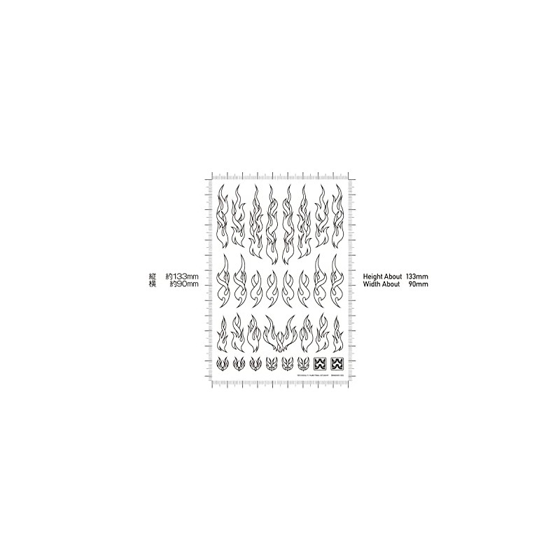 Haikyu Parts Fire Tribal Decal Outline Metallic Violet 1pc Decal