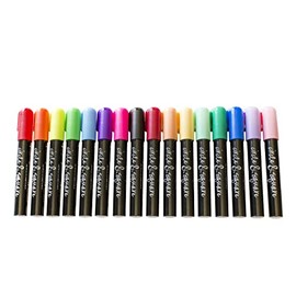 Deluxe Chalk Marker Set | 16 pens | 6mm reversible tip (chisel or round) Active Restock requests: 0 (16 Color w/ 1 White Chalk Pen)