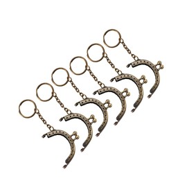 Leadigol 6PCS Purse Frame, Bag Clasp Lock, Bronze Purse Kiss Lock Clasp, DIY Handle Bag Sewing Craft, Retro Kiss Lock Frames, Metal Coin Frame Clasp