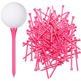 Jenaai 200 Pcs Golf Tees Bamboo Golf Tees Professional Golf Tees Bulk for Women Golf Club Accessories(2-3/4 Inch,Pink)