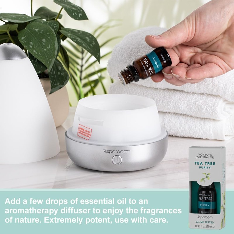 SpaRoom Aromatherapy 100% Pure Undiluted Essential Oil, Purify Tea Tree,