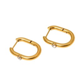 CHIRIMIRI 18K Gold Plated Hoop Earrings Zircon Huggie Hoop Earrings for Women High Grade Earrings for Daily Formal Wear