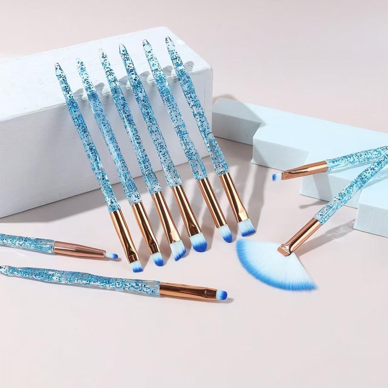 Makeup Brushes Set, 10PCS Crystal Makeup Brushe Professional Glitter Brushes