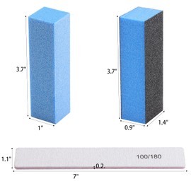 24 unidades de limas de uñas de grano 100/180 y limas de uñas de grano 80/120 para uñas naturales acrílicas