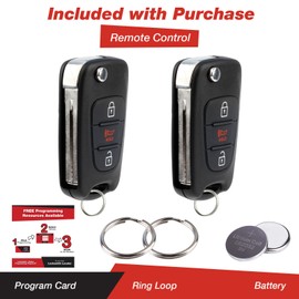 KeylessOption Keyless Entry Car Remote Flip Ignition Key Fob for 2011-2013 Kia Soul 2012-2013 Kia Sportage (Pack of 2)