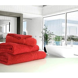 Blue Label 500gsm Plain Hand Towel Cherry (SEE SIZE OPTIONS)