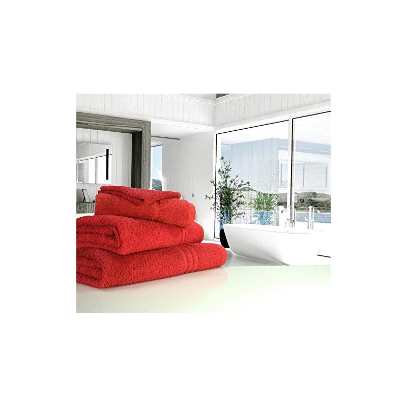 Blue Label 500gsm Plain Hand Towel Cherry (SEE SIZE OPTIONS)