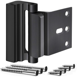 Lepoint Door Security Lock, Upgrade Home Security Door Lock & Reinforcement Lock with 3 inch Stop and 7 Screws, Door Lock Child Proof Security Door Stopper for Inward Swinging Door(Bright Black)