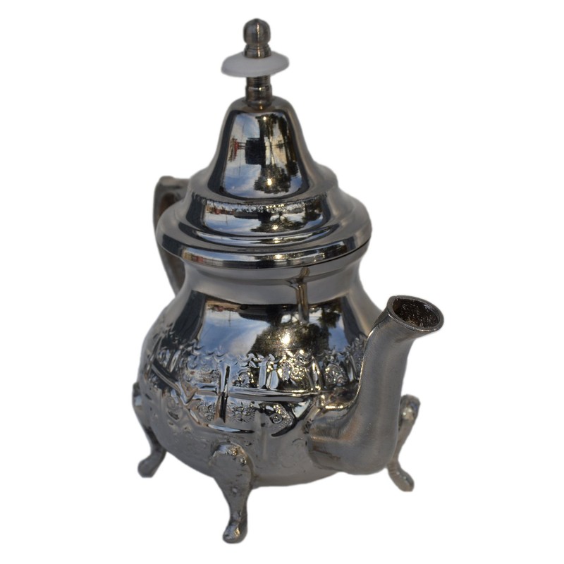 Tea Serving Moroccan Serving Tea Pot Handmade Silver Platted Kettle