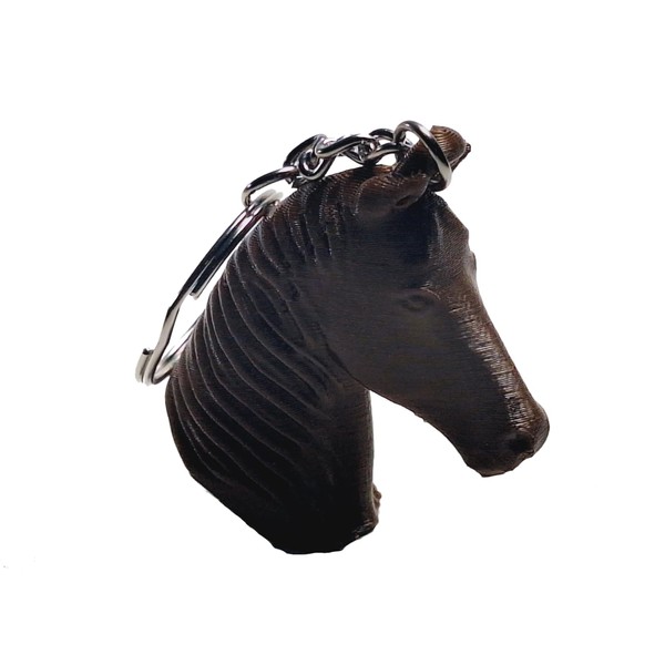 Wild Horse Keychain 3d Printed Statue Head With Silver Colored