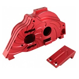 RC Upgrade Parts Aluminum Motor Mount & Center Gearbox Transmission Set for Arrma 1/10 Big Rock 3S, Granite 3S, Senton 3S, 1/8 Typhon 3S & Mega 550 – CNC Machined Gear Cover and Mount Kit (Red)