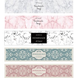 ZZYBIA Wrap Paper Tape for Homemade Soap Bar Handmade Products Horizontal Set (H2- Assorted 100pcs Set)