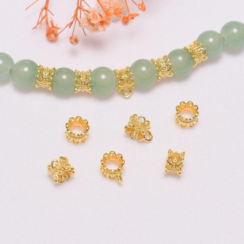 Malahill Excellent Quality Brass Spacer Beads for Jewelry Making 50