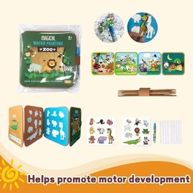 【buy-one-get-one-free】Painting book,Reusable Drawing Book,Zoo Painting Book:_Zoo drawing book