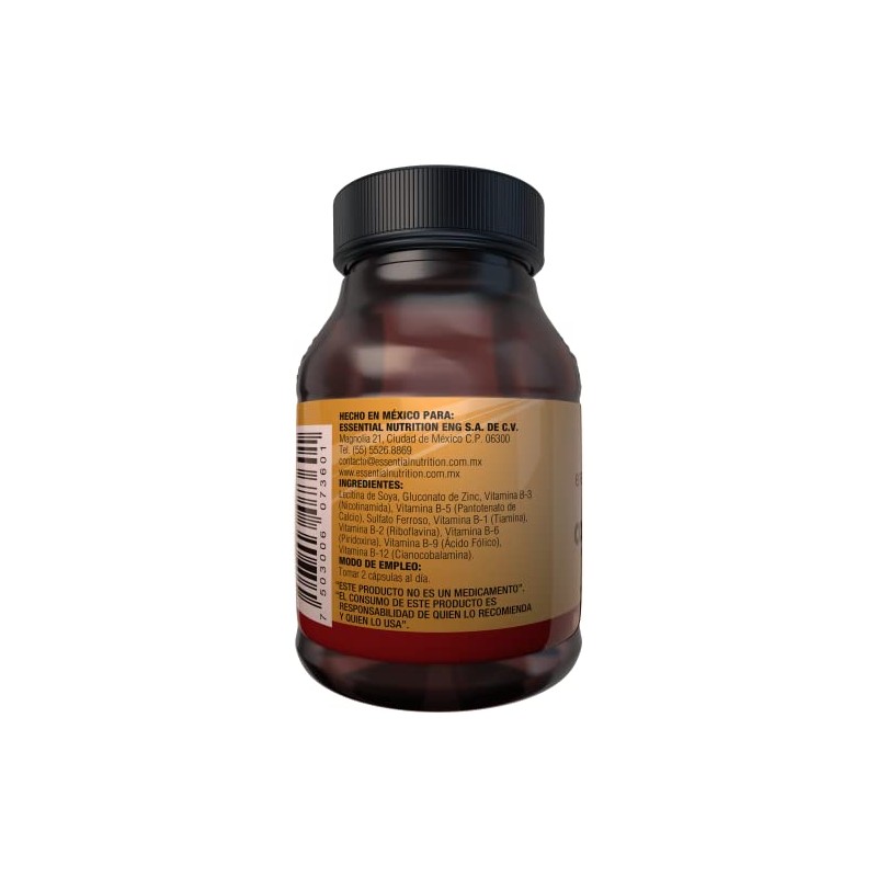 Essential Nutrition, Complejo B 45 Cápsulas de 500 mg
