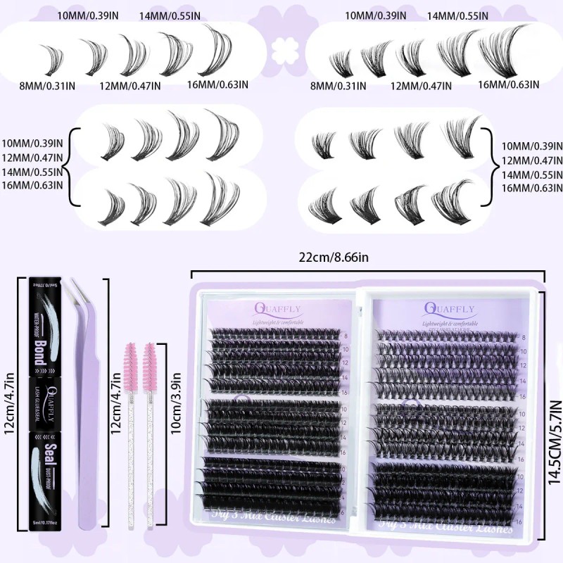 Kit De Extensiones De Pestañas De 6 Estilos, 496 Extensiones