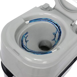 SMT- Gray 24L Advanced Portable Toilet Flush Camping Travel Outdoor Picnic Piston Pump Commode [P/N: ET-TOILET002-24L]