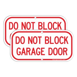 Faittoo (2 Pack) Do Not Block Garage Door Sign, No Parking Sign, Rust Free .40 Aluminum 12 x 6 Inches, UV Protected, Weather Resistant, Waterproof, Durable Ink，Easy to Mount