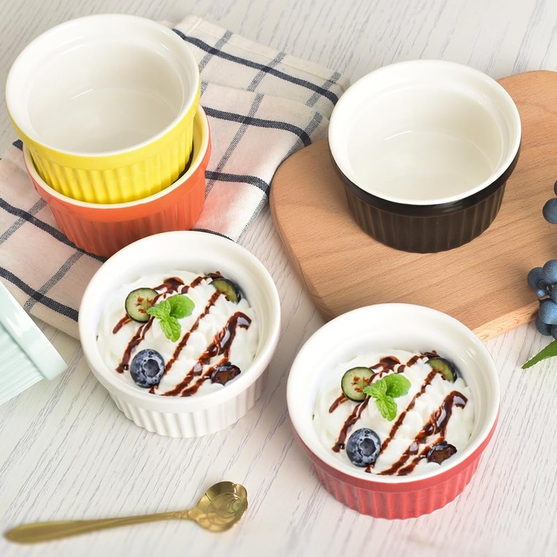 homEdge Porcelain Ramekins Set, 240 ml / 8 Fl Ounces