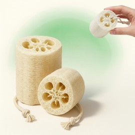 2 Pack Natural Loofah Sponge Exfoliating Body Scrubber Made with Eco-Friendly & Fully Biodegradable for Back Caring spa Body Shower Loofah for Women and Men Daily Skin Care