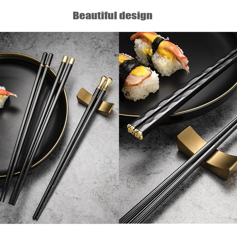 Chopsticks, 5 Pairs Premium Reusable Multicolour Chopsticks for Sushi Japanese