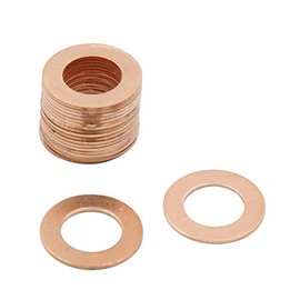 X AUTOHAUX 13mm Inner Dia Copper Crush Washers Flat Car Sealing Gaskets Plate Rings 20pcs
