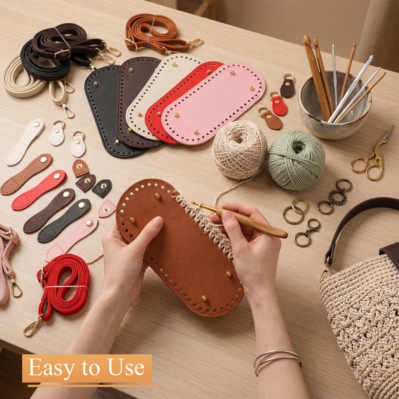 Sunnymove 24 Pcs Bag Bases for Crochet Purse Kit Include
