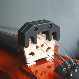 Alnicov Violin Viola Practice Zinc Alloy Mute Fiddle Professional Practice for 3/4 4/4 Electric Acoustic Violin Parts Black