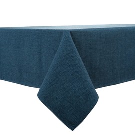BALCONY & FALCON Rectangle Tablecloth, Wrinkle Resistant and Water Proof Table cloth, Decorative Linen Fabric Tablecloths for Dining, Parties, Kitchen, Wedding and Outdoor Use (Navy Blue, 120x120cm)
