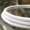 3 m Textile Cable White Plain Colours 3 x 0.75