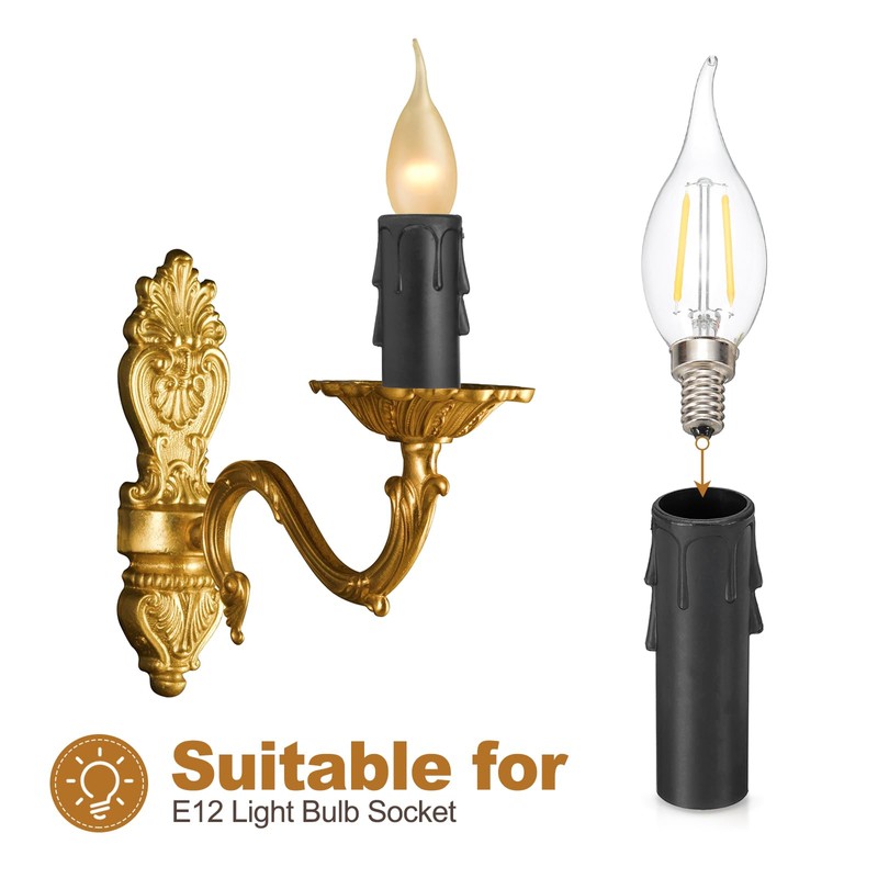 PATIKIL 4 Inch Tall Candle Covers Sleeves, 6Pcs Plastic E12