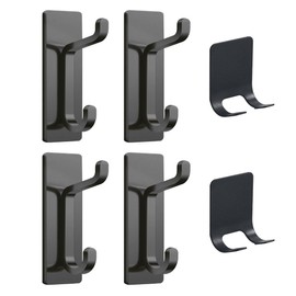 Tqswdmb Adhesive Razor Hooks,Adhesive Wall Mount Hanger Heavy Duty Waterproof 304 Stainless Steel Hooks for Robe Coat Towel, Sticky Hanging Hooks for Doors Kitchen Bathrooms Office 6 Pcs