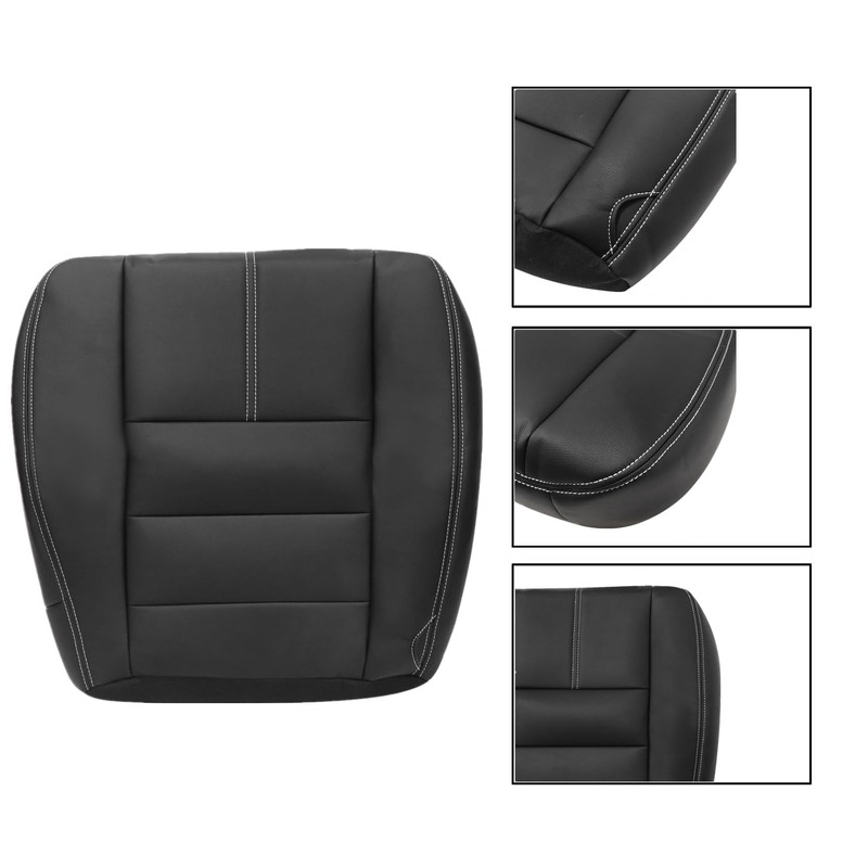 FZJDSD Black Driver & Passenger Side Bottom Leather Seat Cover