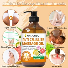 Aceite de masaje anticelulítico para terapia de masaje, aceite corporal para tensar la piel y eliminar la celulitis en muslos y glúteos, aceite de mas