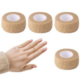4Pcs Cohesive Finger Tape, 2.5cm x 4.5m Sport Latex Free Cohesive Bandage