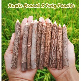 NUTTA - ASSORT COLORED, Branch & Twig Pencil, 12-PCs, Natural Wooden Pencils Wood Tree Rustic Twig Pencils Fun Pencil for Children and Family and Gift (5" Inches)