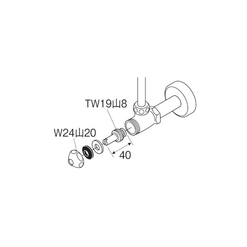 SANEI PR10D-13 Faucet Repair Parts D-Type Stop Faucet Top Fixed