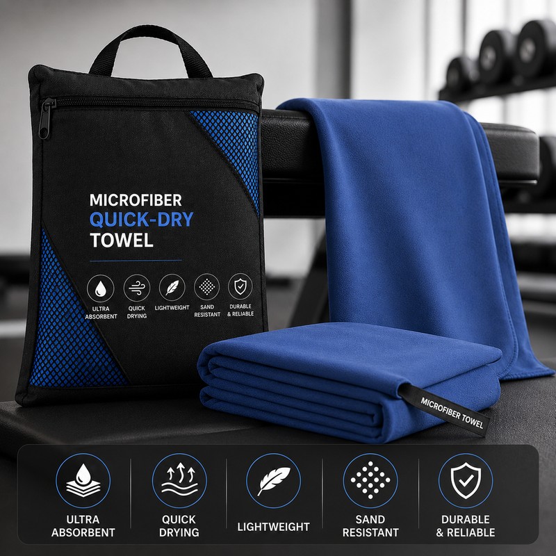 Microfiber Quick Dry Towel with Carry Bag – Ultra Absorbent