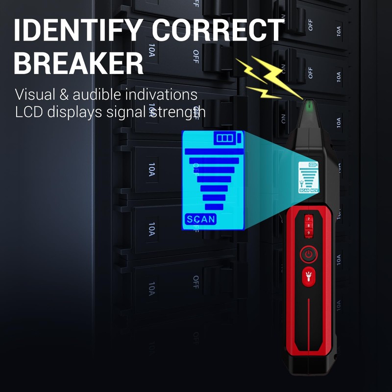NOYAFA NF-824 Rechargeable Circuit Breaker Finder with LCD Display &