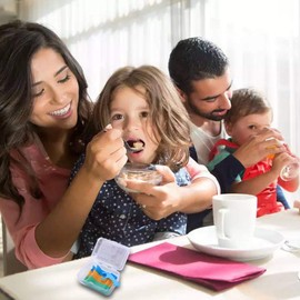 FAMILIFE Kid's Dental Floss Picks without Fluoride,4 Travel Handy Cases Unflavored Flosser 120 Picks