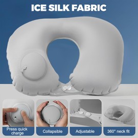 KOLZEMV Aeroplane Inflatable Neck Pillow, Travel Pillow, Inflatable Aeroplane, Neck Pillow, Adult Inflatable Neck Pillow, Travel with Eye Mask and Ear Plugs