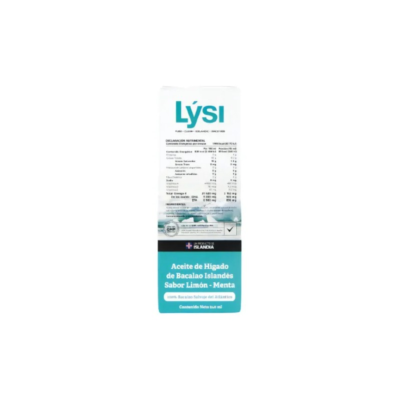 Aceite De Hígado De Bacalao Lysi Omega 3 Limón Menta